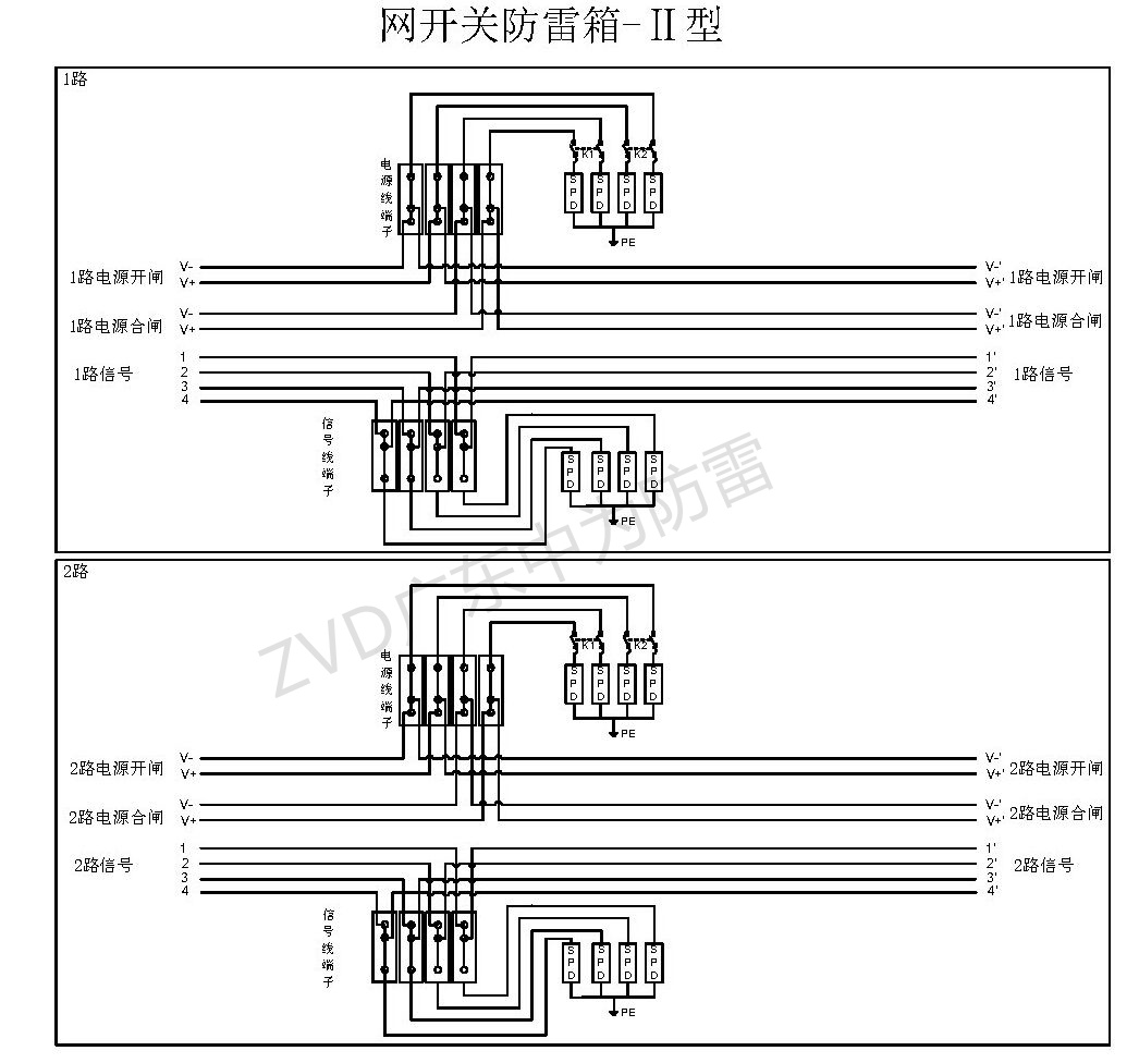 網開關防雷箱二型 鐵路接觸網開關控制屏防雷箱技術參數