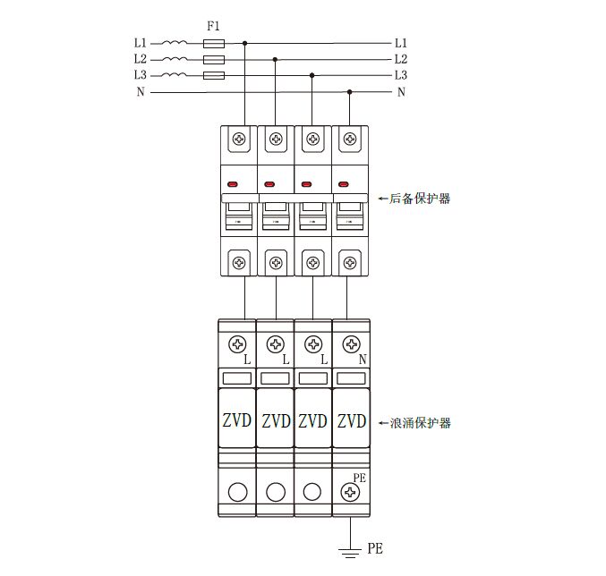 SCB后備保護器接線圖 浪涌后備保護器scb怎么選擇?