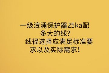 一級浪涌保護器25ka配多大的線?線徑選擇應滿足標準要求以及實際需求!