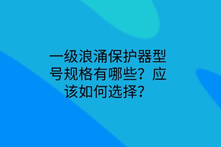 一級浪涌保護器型號規格有哪些?應該如何選擇?