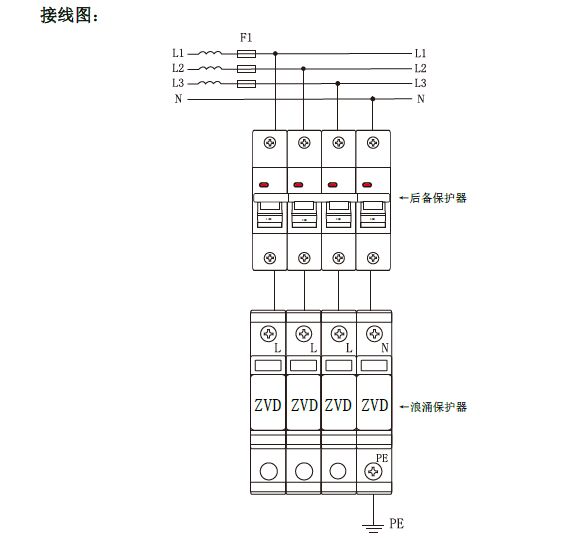 SPD浪涌專用后備保護器接線圖 SPD后備保護器怎么接線,接好后要合上嗎?